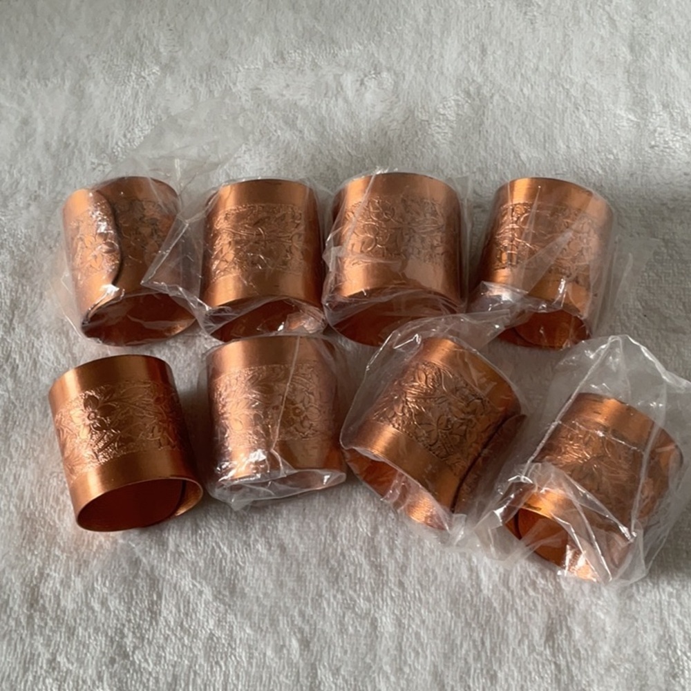 Copper Floral Napkin Ring vintage